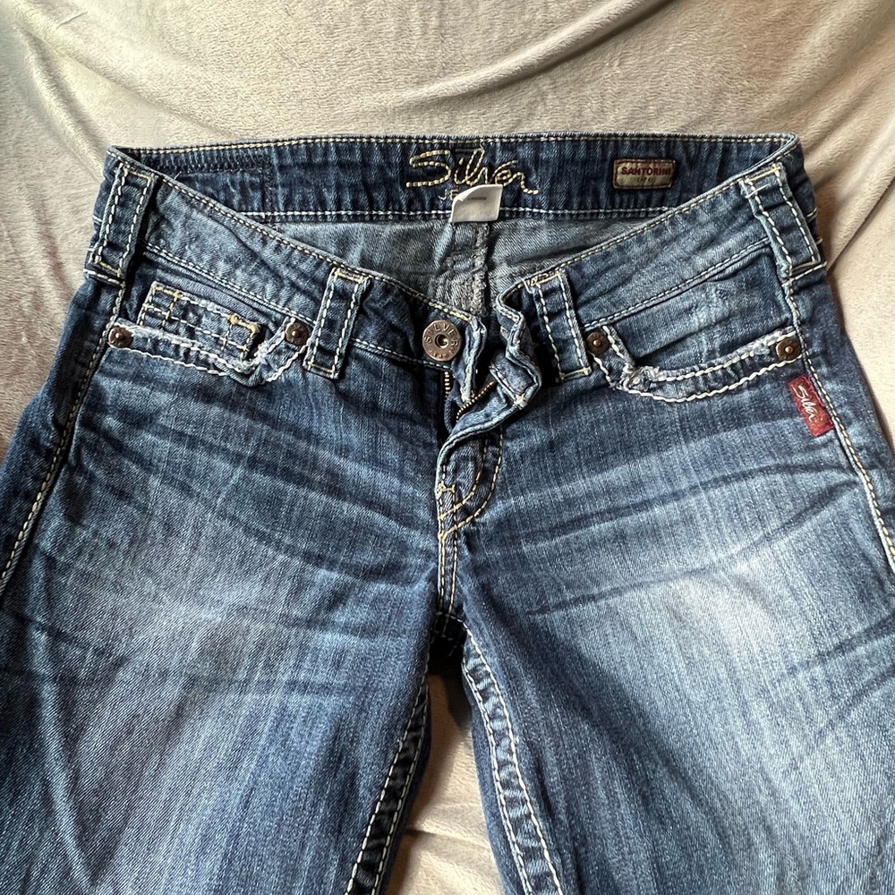 Silver Jeans Santorini Womens 29 Blue Bootcut Low Rise Stretch Denim Y2K